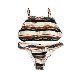ViX Paula Hermanny Thai Mary Bia Striped Halter Bikini Set Estimate Size Small